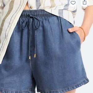Drawstring Denim Short